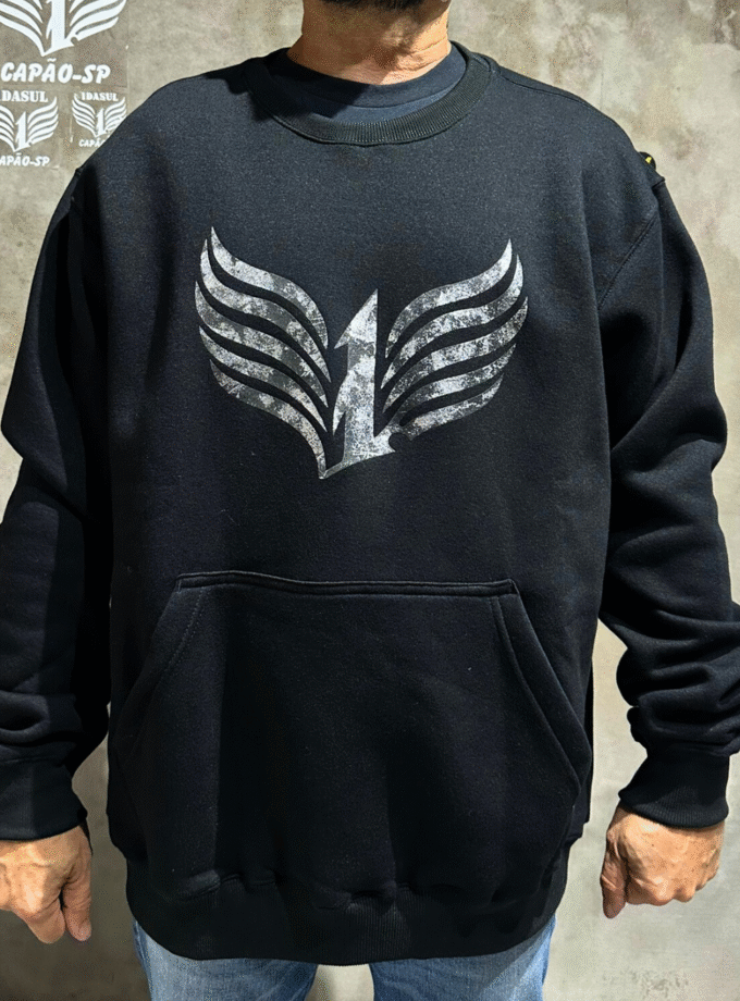 Blusa Moletom - Brasão Black